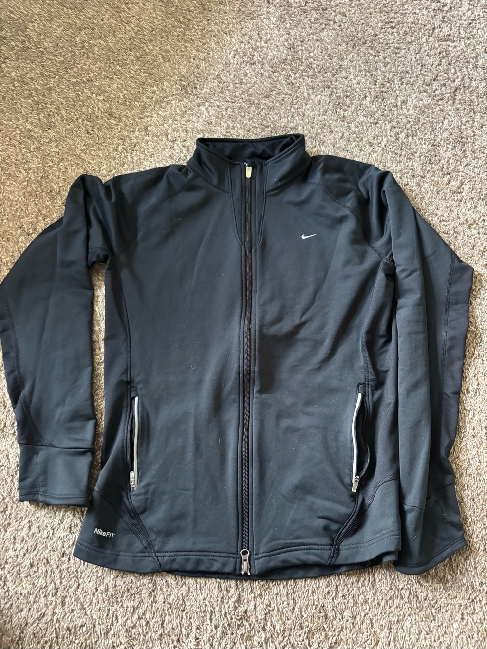 Nike Women’s Black Zip-Up Athletic Jacket